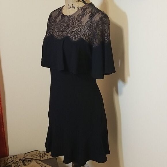 BCBGMaxAzria Women's Black Lacy Rosy Evening Dress XS - Picture 6 of 13